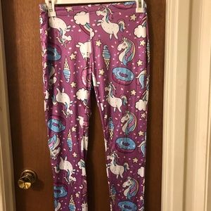 Adorable purple unicorn leggings Size XL